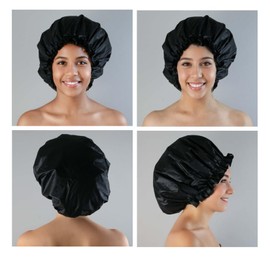 Vitachy Extra Large Shower Cap 40 cm + Storage Bag - Hair Protector - Keeps Hairstyle - Made from High Quality PEVA