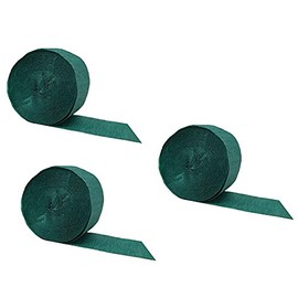 Dark Green Crepe Paper Streamers (Forest Green, 3 Rolls)