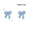 LKingel Bow Earrings for Women Trendy Rhinestone Bow Earrings Delicate