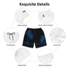 Daozundi Mens Swim Trunks with Mesh Lining,Black Background Seamless Pattern