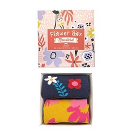 Moustard Unisex Socks Gift Box - Premium Cotton Crew Socks - Various Funny Colourful Gift Socks for Men & Women - Multiple Pairs - Various Collections - flower, size: 41/43 EU