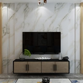 24×200In White with Black Marble Wallpaper Contact Paper Peel and Stick Waterproof Granite Stone Brick Texture Wide Self-Adhesive Removable Vinyl Sticker for Countertop Bathroom Kitchen Floor