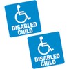 2 x Disabled Child Blue Badge 4" 100mm Sq. Vinyl