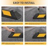 Elementool Heavy-Duty Rubber Parking Curb1 with 8 Reflective Strips -