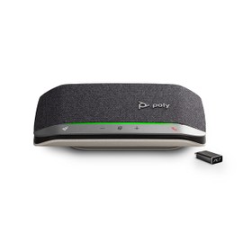 Poly (Plantronics) Sync 20+ Speakerphone, USB-C/Bluetooth Compatible, Bluetooth Model, Includes Bluetooth Dongle, For Meetings, PC/Mac/Smartphone Compatible, Teams/Zoom Compatible, Simple Package