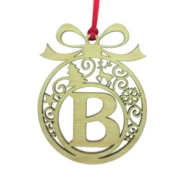 Laser cut Christmas tree bauble decoration: Letter B