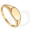 14K Gold Plated Signet Ring for Women, Lightweight Bands, Chunky