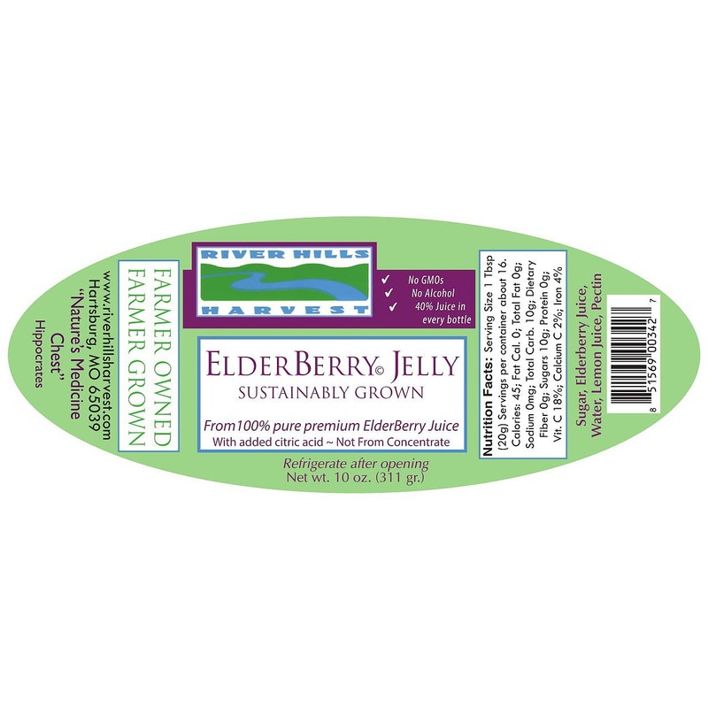 River Hills Harvest Elderberry Jelly 10 Ounce