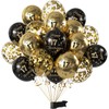 Happy 17th Birthday Balloons Black Gold 15 Pcs,17th Birthday Latex