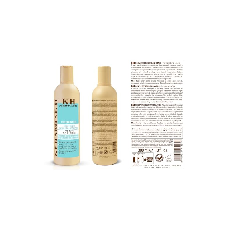 KERAMINE KH PURIFICANTE USO FREQUENTE SHAMPOO DELICATO ANTISMOG 300 ML