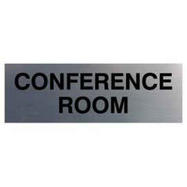 Signs ByLITA Basic Conference Room Sign (Brushed Silver) - Small