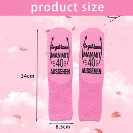 MOAZIFI Gift Ideas for Women for Birthday, Ladies Cuddly Socks, Funny Socks 'So Gut Kann Man Mit Aussehen', Fluffy Socks for 40th Birthday, Gifts for Wife, pink, One size fits all