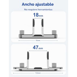 PHOCAR Soporte Vertical para Laptop y Tablet, Anchura Ajustable, Aluminio, Estable, Vertical Base para Laptop, Espacio Ahorrador para MacBook Air,... 