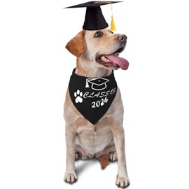 Dog Graduation Cap with Yellow Tassel and Pet Graduation Bandana Set Graduation Party Cosplay Gifts - Class of 2025