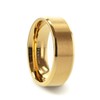 Thorsten Radiate Gold Titanium Flat Brushed Center Wedding Band Ring