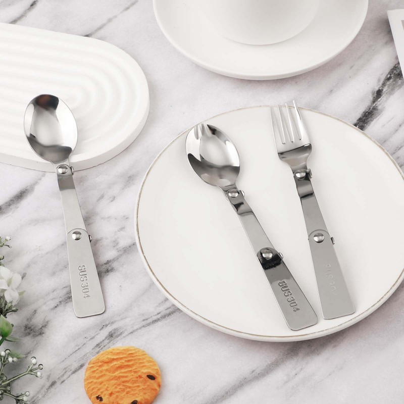 3pcs Folding Spoon and Fork for Thermos Funtainer Food Jar