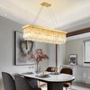 MSSIAN Premium K9 Crystal Chandelier, Gold Classic Rectangular, E12 Base