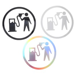 Alipis 3pcs Funny Fuel Tank Stickers for Cars Creative Auto Decals Durable Vinyl Fuel Gauge Stickers Stylish Car Decor Easy to Apply and Remove