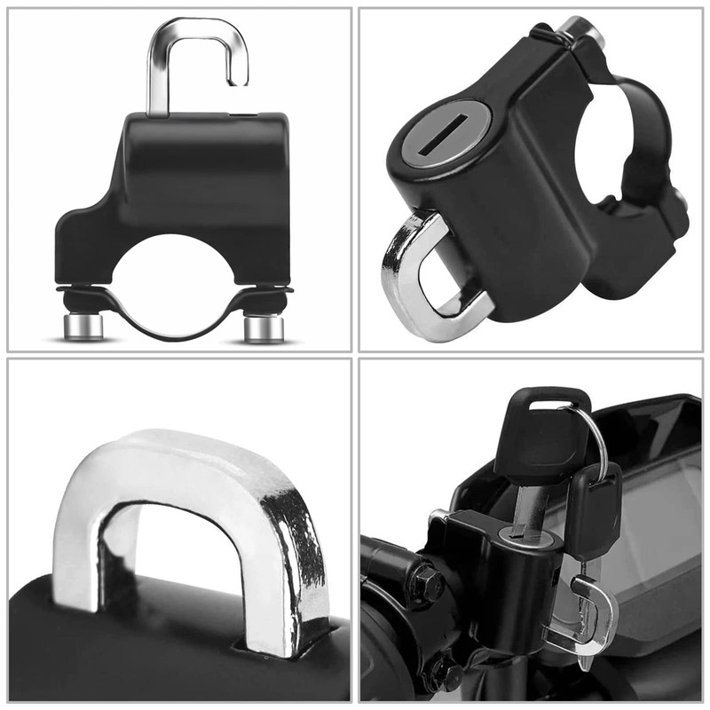 FORYNXHWIN Helmet Lock, 2Pcs Universal Motorcycle Handlebars Security Lock, Key