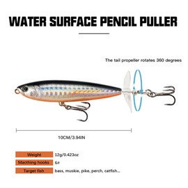 Top Water Fishing Lures, 5PCS Plopper Fishing Lures for Bass Trout Pike Perch,Vibrant Colors, Realistic Design