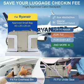 SZLX Ryanair Hand Luggage 40 x 20 x 25 Backpack Women's Travel Backpack Hand Luggage Aeroplane 40 x 20 x 25 Ryanair Cabin Backpack Men's Laptop Backpack 14 Inch Waterproof Cabin Bag for Ryanair Travel