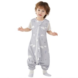 Nivolltha 1 TOG Premium Quality Sleeping Bag with Feet, 100% Cotton, All-Year Super Soft Sleeping Bag with Legs, Bears, Size M