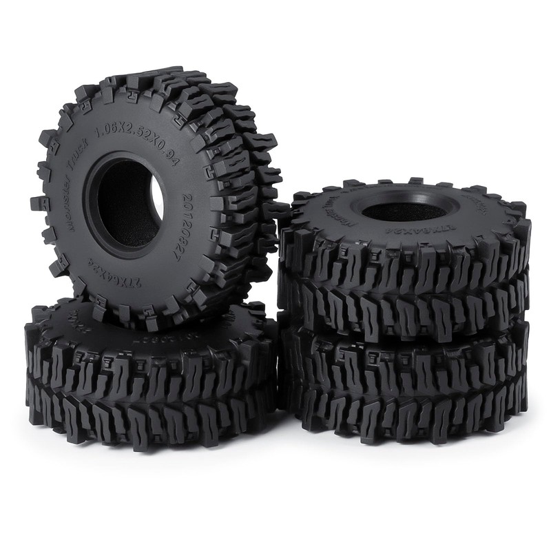 JGGZONE 4Pcs 1.1" RC Rubber Crawler Mud Terrain Tires Super