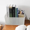 Sosody White Plastic Woven Storage Baskets, 6 Packs