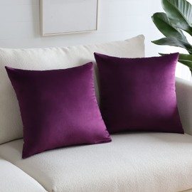 Sungeek Set of 2 Velvet Cushion Covers, Decorative Cushion Covers, Soft Cushion Cover, Decorative Cushion, Sofa Cushion, Couch Cushion, Decorative Cover for Sofa, Bedroom, Living Room (40 x 40 cm,