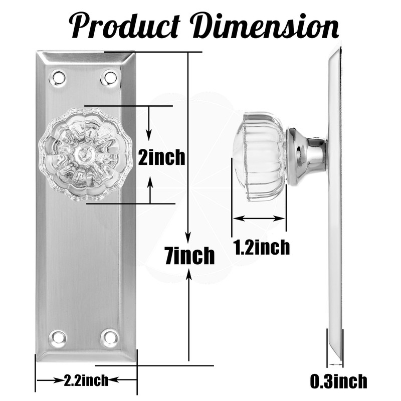 ToPToToo Single-Side Glass Dummy Door Knobs, Inactive Door Knobs for