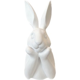 presentis Easter Bunny Decoration Ben 25 cm White Matt Shabby Look Rabbit Bust Easter Decoration