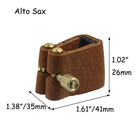 HEVSTIL Alto Sax Saxophone Mouthpiece Leather Ligature Fastener Black
