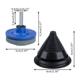 4 Pcs Lawn Mower Blade Sharpener,Sonku Universal Sharpener Grinder Wheel Stone for Power Drill Hand Drill with 1 Pcs Sharpener Balancer for Garden,Courtyard Kitchen-Blue