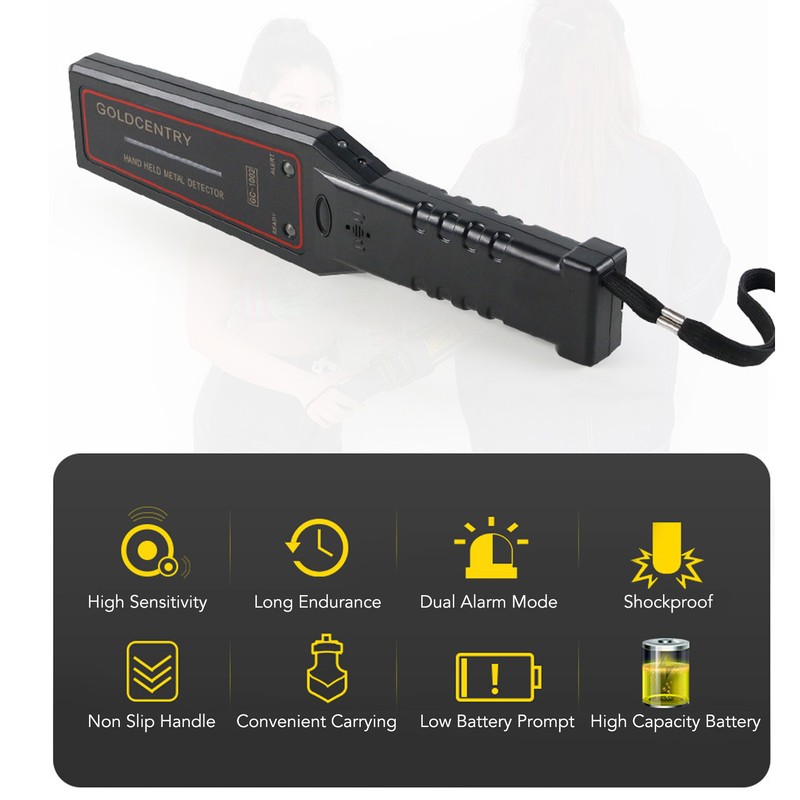 Handheld Metal Detector Portable Vibration Buzzer Security Detection Alarm with