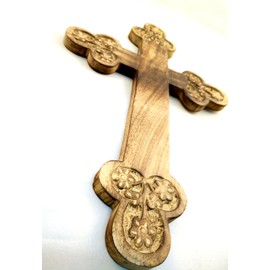 Iconsgr Handmade Christian Greek Orthodox Wood Carved Cross / 1a
