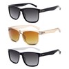 ANDOILT Sport Polarized Square Sunglasses (A6-3pcs-Grey Lens + Champagne +