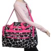 World Traveler 22 Inch Duffle Bag, Fuchsia Trim Giraffe, One