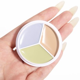 Kaely Tri Color Pot Concealer Full Coverage, Under Eye Brightener Color Correcting Concealer for Dark Circles, Foundation Contour Face Makeup Palette, Eye Ring Corrector de ojeras, 02