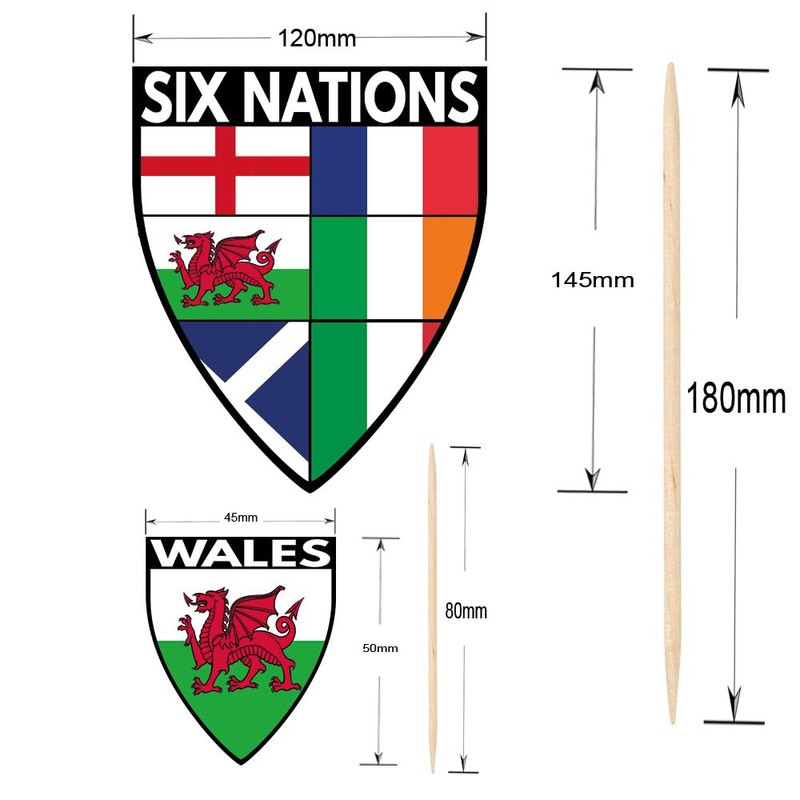 AK Giftshop Six Nations Rugby Flags Decorations Party Pack With