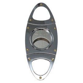 Cigar Boulevard Cigar Cutter Silver Double Stainless Steel Blades V Handles