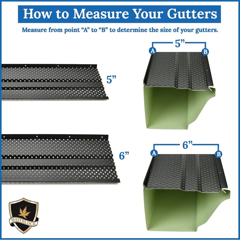 Waterlock 5" Gutter Guards Leaf Protection, Domestic Aluminum Gutter Covers