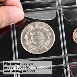 12 Sheets Coin Collection Accessory Pages, Coin Collection Book Album Protective Covers with Standard 9 Hole for Coin Binders, Currency Holder, Storage for Pennies, Quarter Coins, Stamps (42