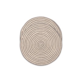 Round Placemats, Jute Placemat, Natural Handmade, 38 x 38 cm, Pack of 2, Grey Stripes