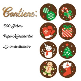Etiquetas Navideñas ideales para colocar en tus regalos navideños, dulceros navideños o en cualquier tipo de cajas de regalo navideñas. Rollo con 500 stickers de regalo - 8 modelos diferentes.