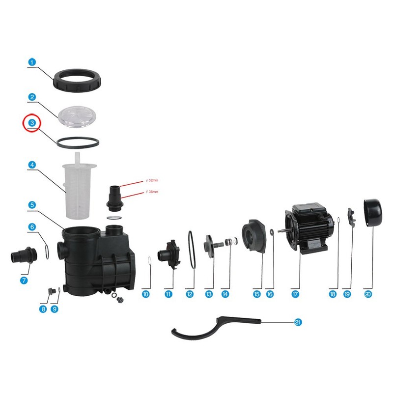 Spare Part Swimming Pool Pump WilTec-200/300 Gasket 1