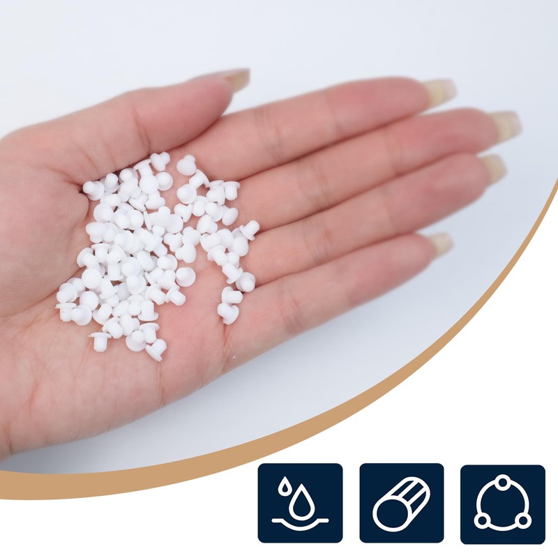 Tighall 100PCS White Soft Plastic Screw Hole Cover Plugs, 3mm