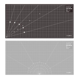 NEWBRAUG 24'' × 48'' Large Self Healing Cutting Double Sided 5-Ply Mat, Big Cutting Board for Rotary Cutting, Quilting, Sewing, Craft, Fabric & Scrapbooking(Gray/Black)