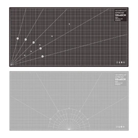 NEWBRAUG 23'' × 47'' Large Self Healing Cutting Double Sided 5-Ply Mat, Big Cutting Board for Rotary Cutting, Quilting, Sewing, Craft, Fabric & Scrapbooking(Gray/Black)