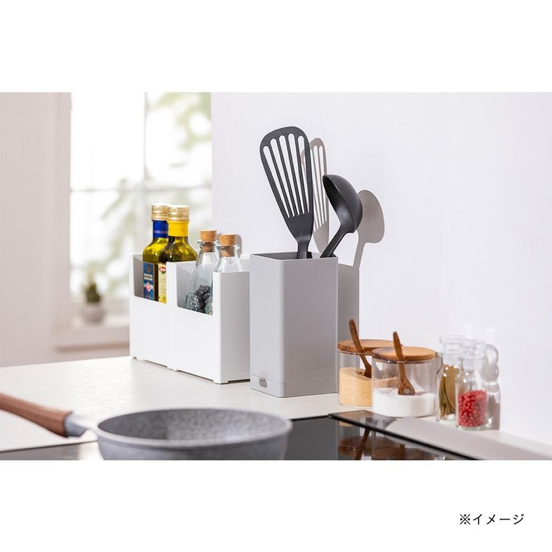 CAINZ Kitchen Tool Stand with Tray, Light Gray