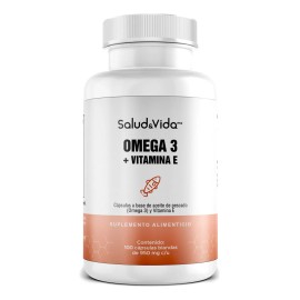 Omega 3 con EPA y DHA de Aceite de pescado - 100 Cpsulas, Enriquecido con vitamina E - cidos Grasos Esenciales - Sin sabor                            